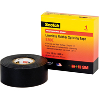 Rubans isolants en caoutchouc sans doublure Scotch 130C, 25,4 mm (1") x 9,14 m (30'), Noir Les Distributions ICE