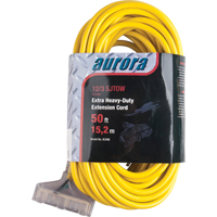 Vinyl Extension Cord with Light Indicator, Outdoor, SJTOW, 12/3 AWG, 15 A, 3 Outlet(s), 50' Les Distributions ICE