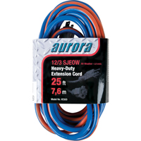 TPE-Rubber Extension Cord With Light Indicator, All-Weather, SJEOW, 12/3 AWG, 15 A, 25' Les Distributions ICE