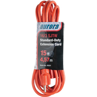 Extension Cord, Indoor/Outdoor, SJTW, 16/3 AWG, 13 A, 15' Les Distributions ICE