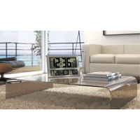 Jumbo Clock, Digital, Battery Operated, 16.5" W x 1.7" D x 11" H, Silver Les Distributions ICE