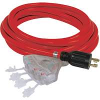 Generator Extension Cord with Quad Tap, STW, 10 AWG, 20 A, 4 Outlet(s), 25' Les Distributions ICE