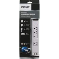 Limiteurs de surtension avec chargeur USB, 4 Prises, 1200 J, 1875 W, Cordon 4' Les Distributions ICE