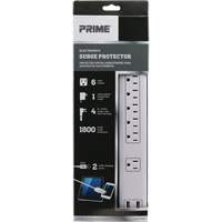 Limiteurs de surtension avec chargeur USB, 6 Prises, 1800 J, 1875 W, Cordon 4' Les Distributions ICE
