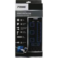 Limiteurs de surtension avec chargeur USB, 8 Prises, 3600 J, 1875 W, Cordon 6' Les Distributions ICE