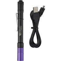 Lampe stylo UV avec port de recharge micro USB Stylus Pro, DEL, Corps en Aluminium, piles Rechargeable, Compris Les Distributions ICE
