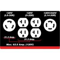 G&eacute;n&eacute;ratrice &agrave; essence &agrave; d&eacute;marreur &eacute;lectrique, 10000 W de surtension, 7500 W nominale, 120 V/240 V, R&eacute;servoir de 25 L Les Distributions ICE