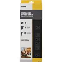 Bloc multiprise pour atelier en m&eacute;tal, 6 Prise(s), 10', 15 A, 1875 W, 125 V Les Distributions ICE