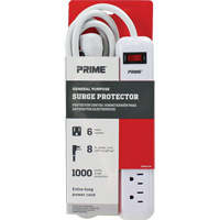 Protecteurs de surtension, 6 Prises, 1000 J, 1875 W, Cordon 8' Les Distributions ICE