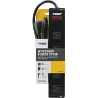 Bloc multiprise pour atelier en m&eacute;tal, 6 Prise(s), 3', 15 A, 1875 W, 125 V Les Distributions ICE
