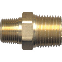 Reducing Hex Nipple, Brass, 1/2" x 3/8", NPT x NPT Les Distributions ICE