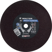 Meule &agrave; tronçonner Ripcut II pour la coupe de l'acier inoxydable sur scies fixes, 14" x 1/8", Arbre de 1", Type 1, Oxyde d'aluminium, 4400 Tr/min Les Distributions ICE
