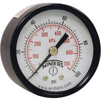 Manom&egrave;tre &eacute;conomique,  2", 0 - 160 psi, Fixation arri&egrave;re, Analogique Les Distributions ICE