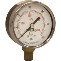 Manom&egrave;tre &eacute;conomique,  2-1/2", 0 - 60 psi, Fixation inf&eacute;rieure, Analogique Les Distributions ICE