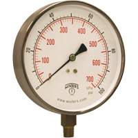 Manom&egrave;tre pour entrepreneur,  4-1/2", 0 - 100 psi, Fixation inf&eacute;rieure, Analogique Les Distributions ICE